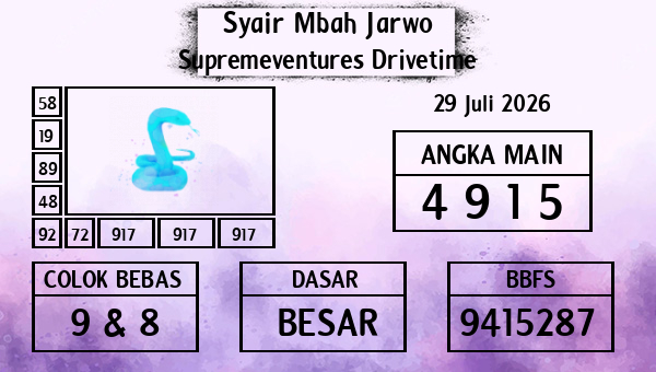 Syair Mbah Jarwo - Supremeventures Drivetime