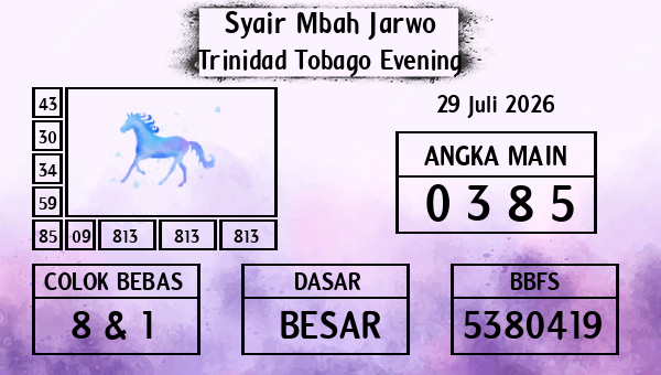 Syair Mbah Jarwo - Trinidad Tobago Evening