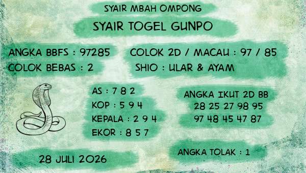 Syair Mbah Ompong - Syair Togel Gunpo