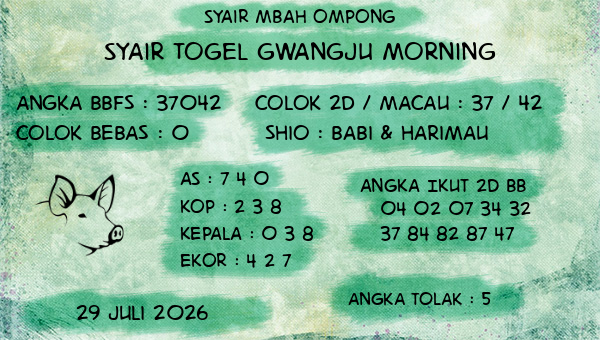 Syair Mbah Ompong - Syair Togel Gwangju Morning