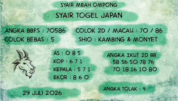 Syair Mbah Ompong - Syair Togel Japan