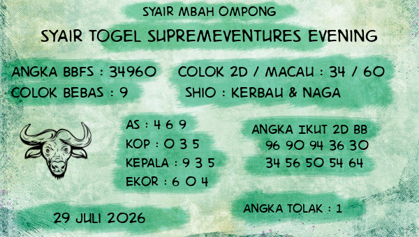 Syair Mbah Ompong - Syair Togel Supremeventures Evening