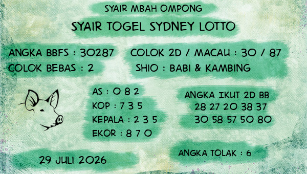 Syair Mbah Ompong - Syair Togel Sydney Lotto