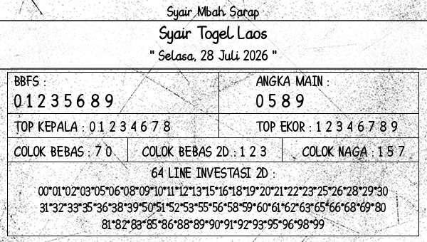 Syair Mbah Sarap - Syair Togel Laos