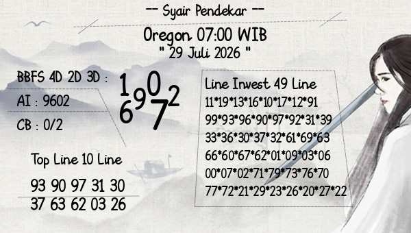 Syair Pendekar - Oregon 07:00 WIB