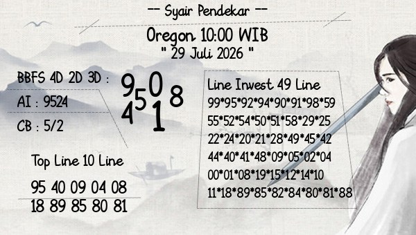 Syair Pendekar - Oregon 10:00 WIB