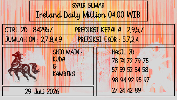 SYAIR SEMAR - Ireland Daily Million 04:00 WIB