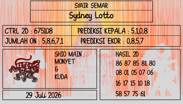 SYAIR SEMAR - Sydney Lotto