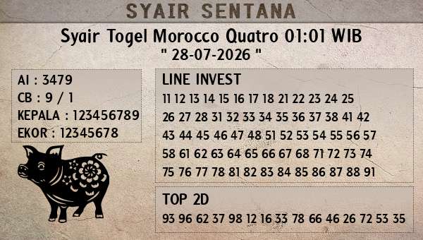  - Syair Togel Morocco Quatro 01:01 WIB
