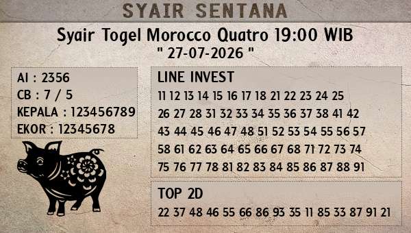  - Syair Togel Morocco Quatro 19:00 WIB