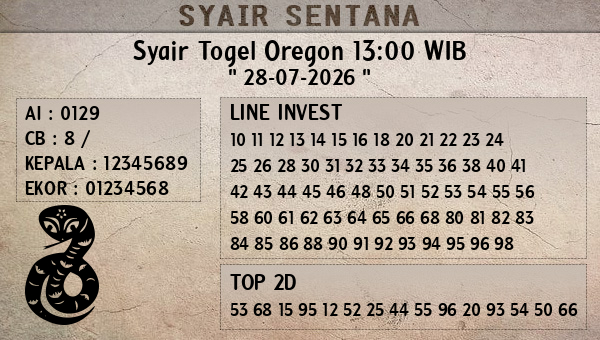  - Syair Togel Oregon 13:00 WIB