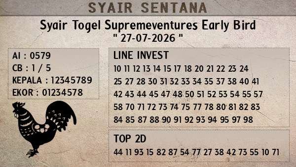  - Syair Togel Supremeventures Early Bird