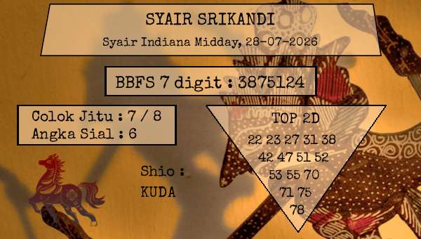 SYAIR SRIKANDI - Syair Indiana Midday