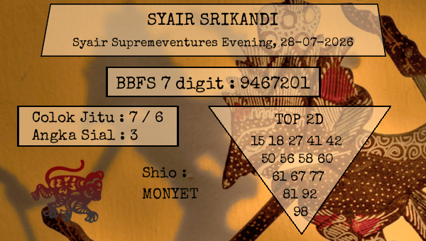 SYAIR SRIKANDI - Syair Supremeventures Evening