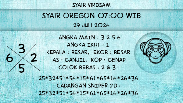 Syair Virdsam - Syair Oregon 07:00 WIB