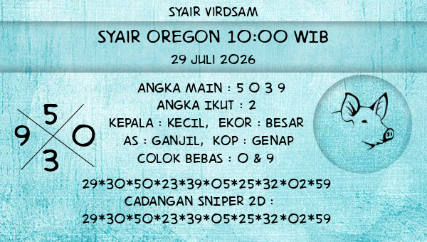 Syair Virdsam - Syair Oregon 10:00 WIB