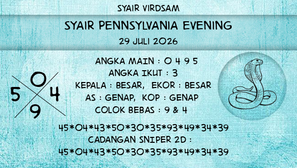 Syair Virdsam - Syair Pennsylvania Evening