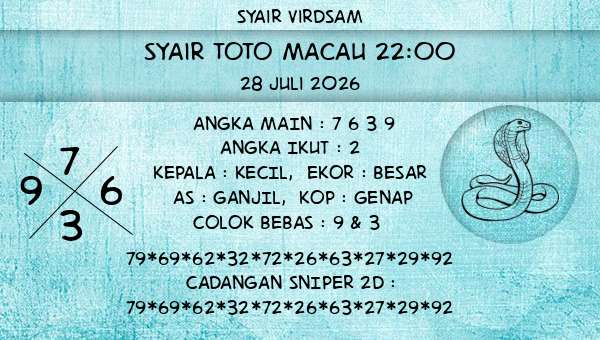 Syair Virdsam - Syair Toto Macau 22:00