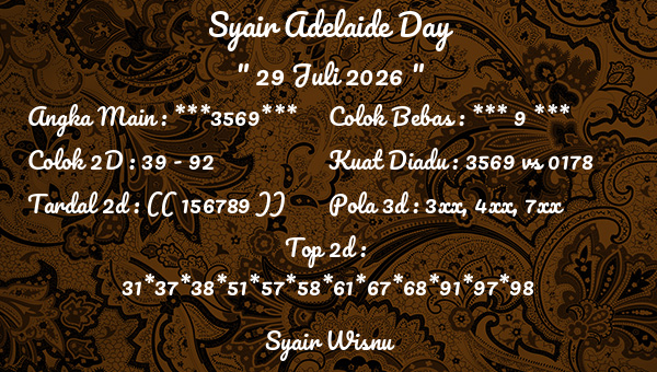 Syair Wisnu - Syair Adelaide Day