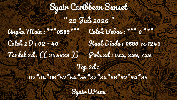 Syair Wisnu - Syair Caribbean Sunset
