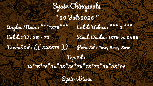 Syair Wisnu - Syair Chinapools