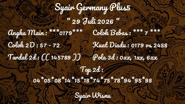 Syair Wisnu - Syair Germany Plus5