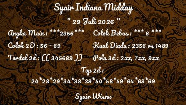 Syair Wisnu - Syair Indiana Midday