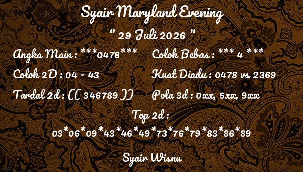 Syair Wisnu - Syair Maryland Evening