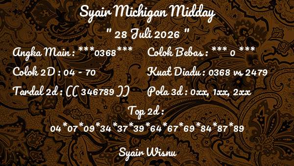 Syair Wisnu - Syair Michigan Midday
