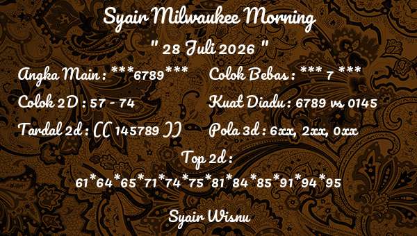 Syair Wisnu - Syair Milwaukee Morning