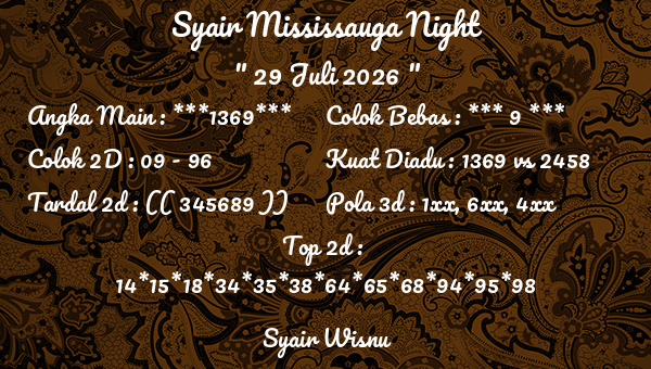 Syair Wisnu - Syair Mississauga Night