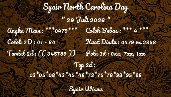 Syair Wisnu - Syair North Carolina Day