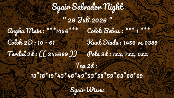 Syair Wisnu - Syair Salvador Night