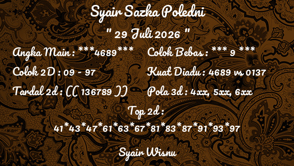 Syair Wisnu - Syair Sazka Poledni
