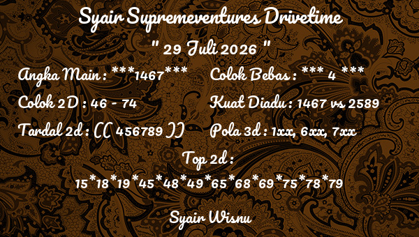 Syair Wisnu - Syair Supremeventures Drivetime