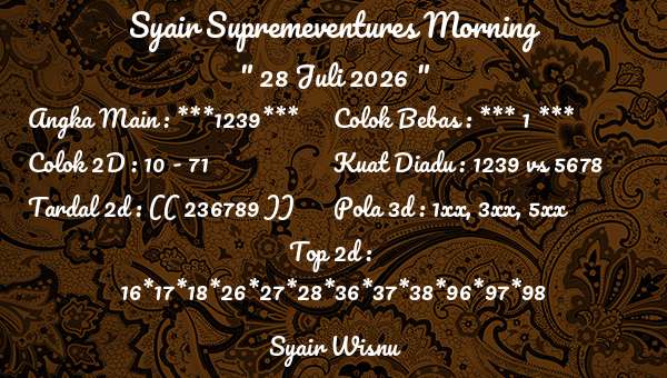 Syair Wisnu - Syair Supremeventures Morning