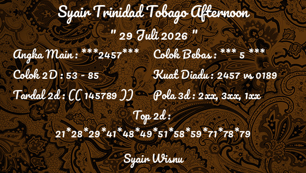 Syair Wisnu - Syair Trinidad Tobago Afternoon
