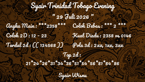 Syair Wisnu - Syair Trinidad Tobago Evening