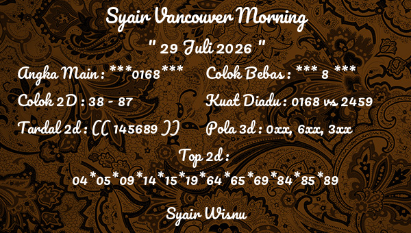 Syair Wisnu - Syair Vancouver Morning