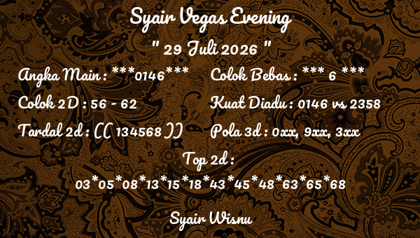 Syair Wisnu - Syair Vegas Evening