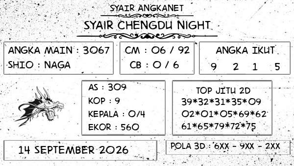 SYAIR ANGKANET - Syair Chengdu Night
