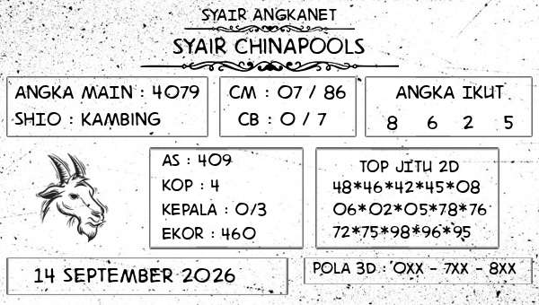 SYAIR ANGKANET - Syair Chinapools