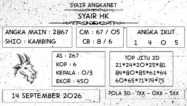 SYAIR ANGKANET - Syair HK