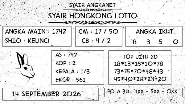 SYAIR ANGKANET - Syair Hongkong Lotto