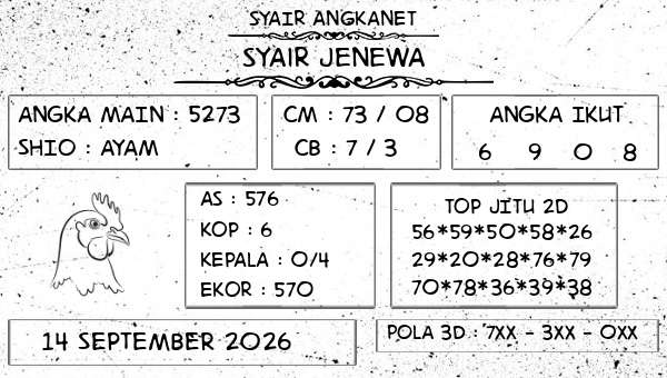 SYAIR ANGKANET - Syair Jenewa
