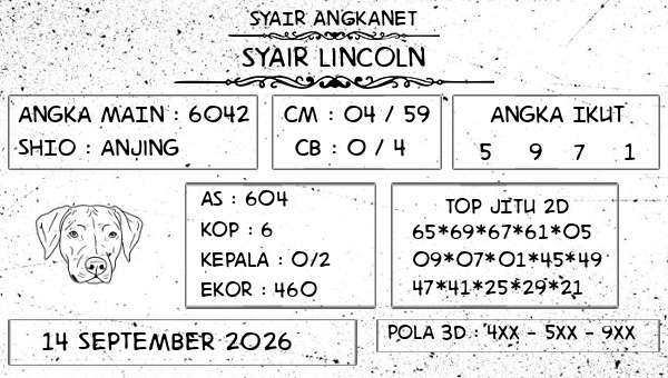 SYAIR ANGKANET - Syair Lincoln