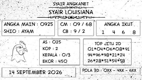 SYAIR ANGKANET - Syair Louisiana