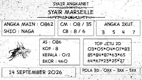 SYAIR ANGKANET - Syair Marseille
