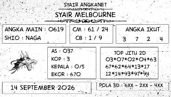 SYAIR ANGKANET - Syair Melbourne