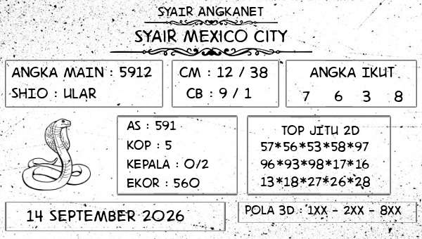 SYAIR ANGKANET - Syair Mexico City